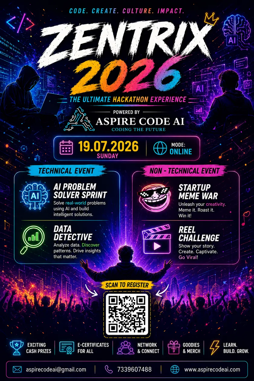 ZENTRIX 2026 innovation and creativity challenge poster